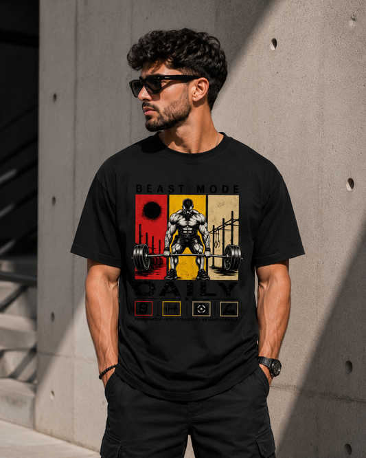 BEAST MODE DAILY – Premium Graphic Cotton T-Shirt