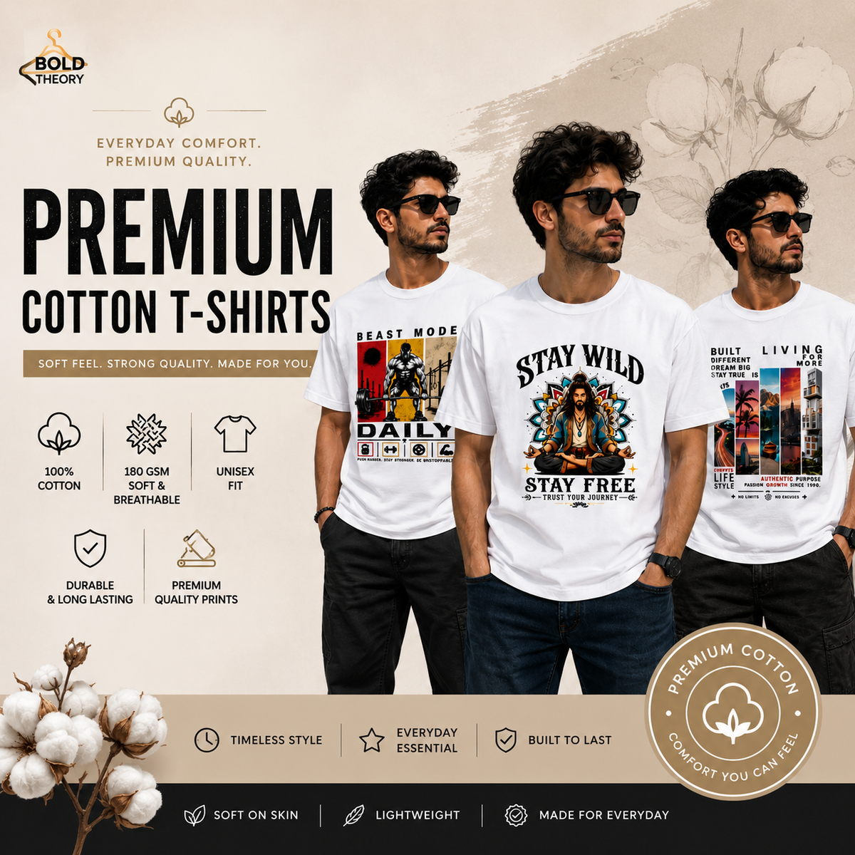 Premium Cotton T-Shirts | BoldTheory