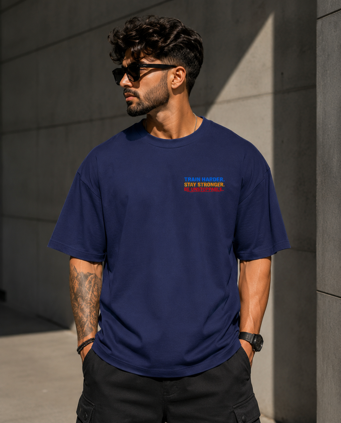 Train Harder. Stay Stronger. Be Unstoppable. – Unisex Oversized Classic T-Shirt