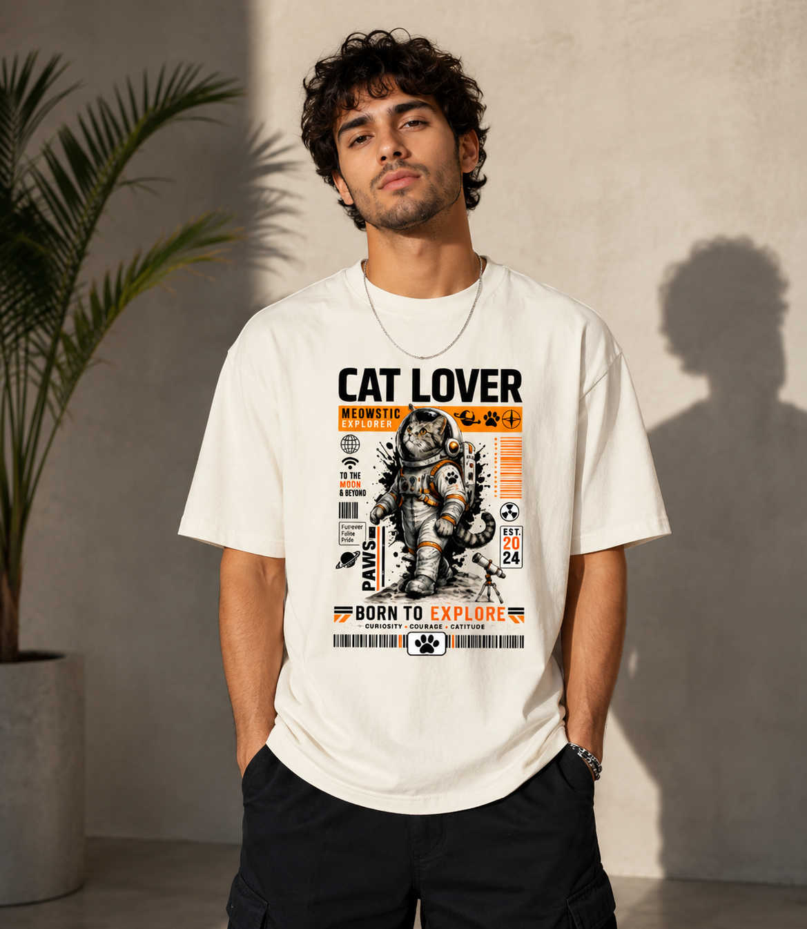 Premium Cat Lover Printed – Unisex Oversized Classic T-Shirt 🐾