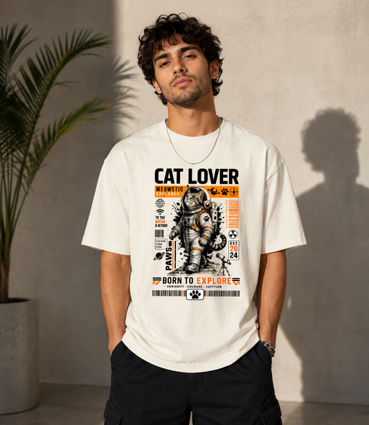 Premium Cat Lover Printed – Unisex Oversized Classic T-Shirt 🐾