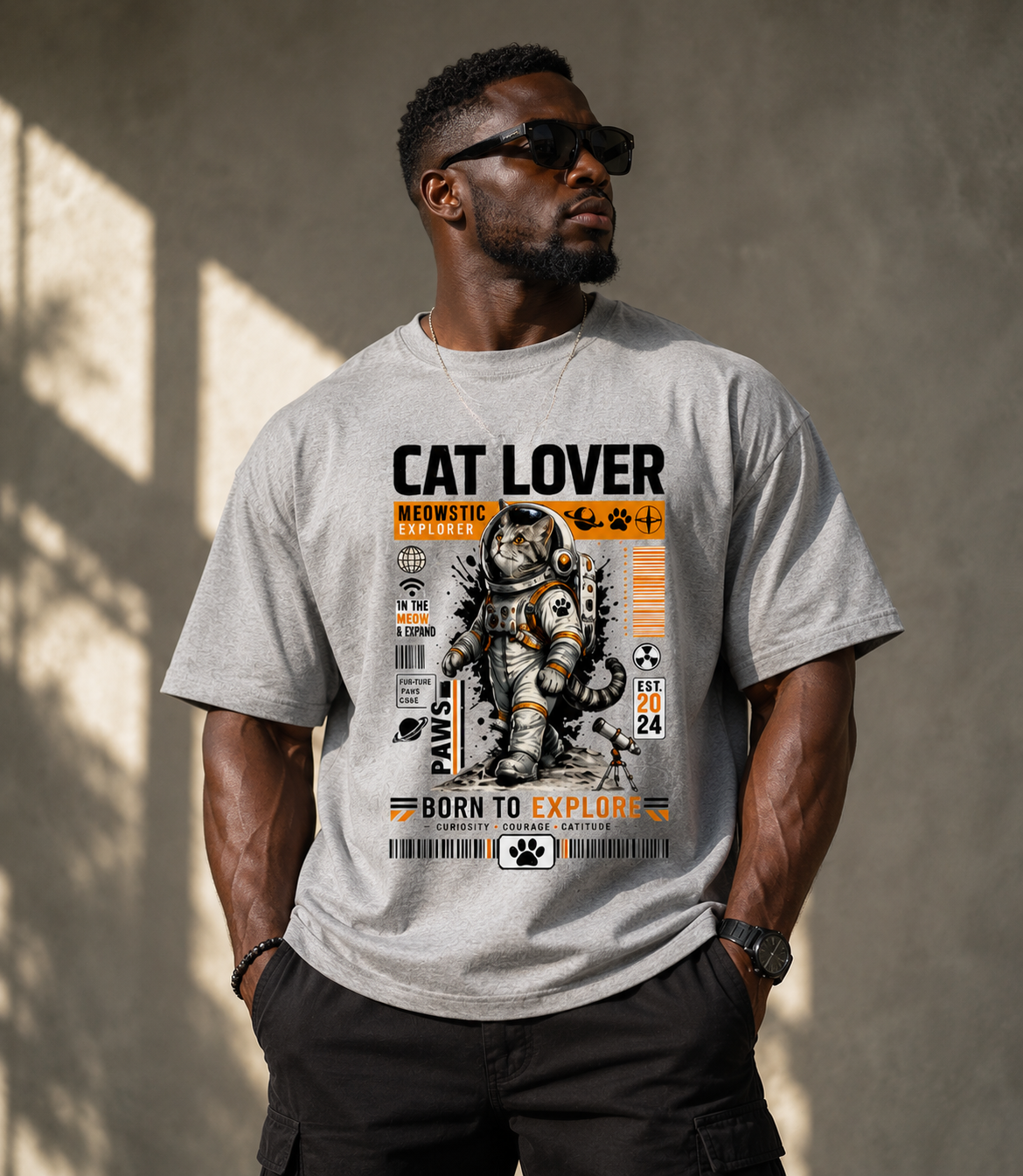 Premium Cat Lover Printed – Unisex Oversized Classic T-Shirt 🐾