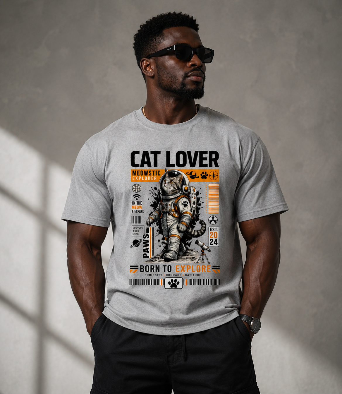 Premium Cat Lover Printed – Unisex Oversized Classic T-Shirt 🐾