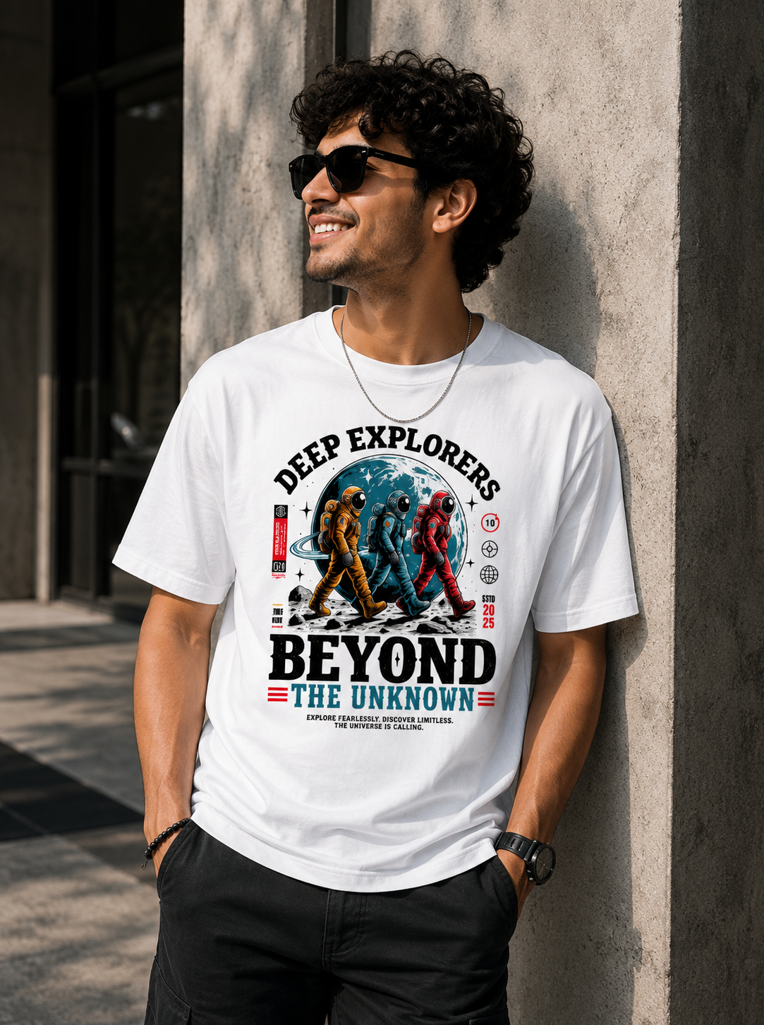 Deep Explore – Spacemen Graphic Unisex Standard Crew T-Shirt