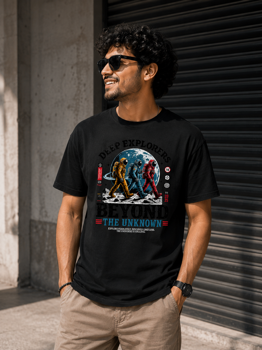Deep Explore – Spacemen Graphic Unisex Standard Crew T-Shirt