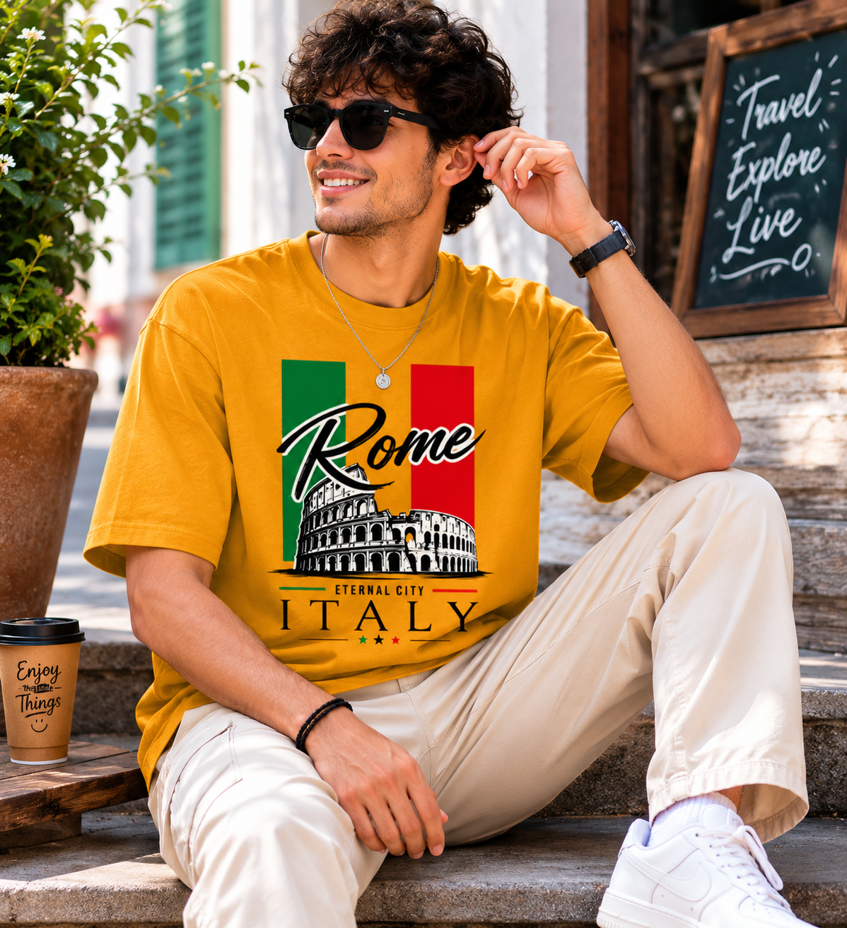 Premium Rome – Italy Eternal City Printed Unisex Oversized Classic T-Shirt
