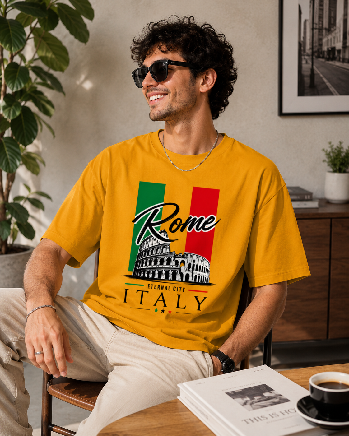Premium Rome – Italy Eternal City Printed Unisex Oversized Classic T-Shirt