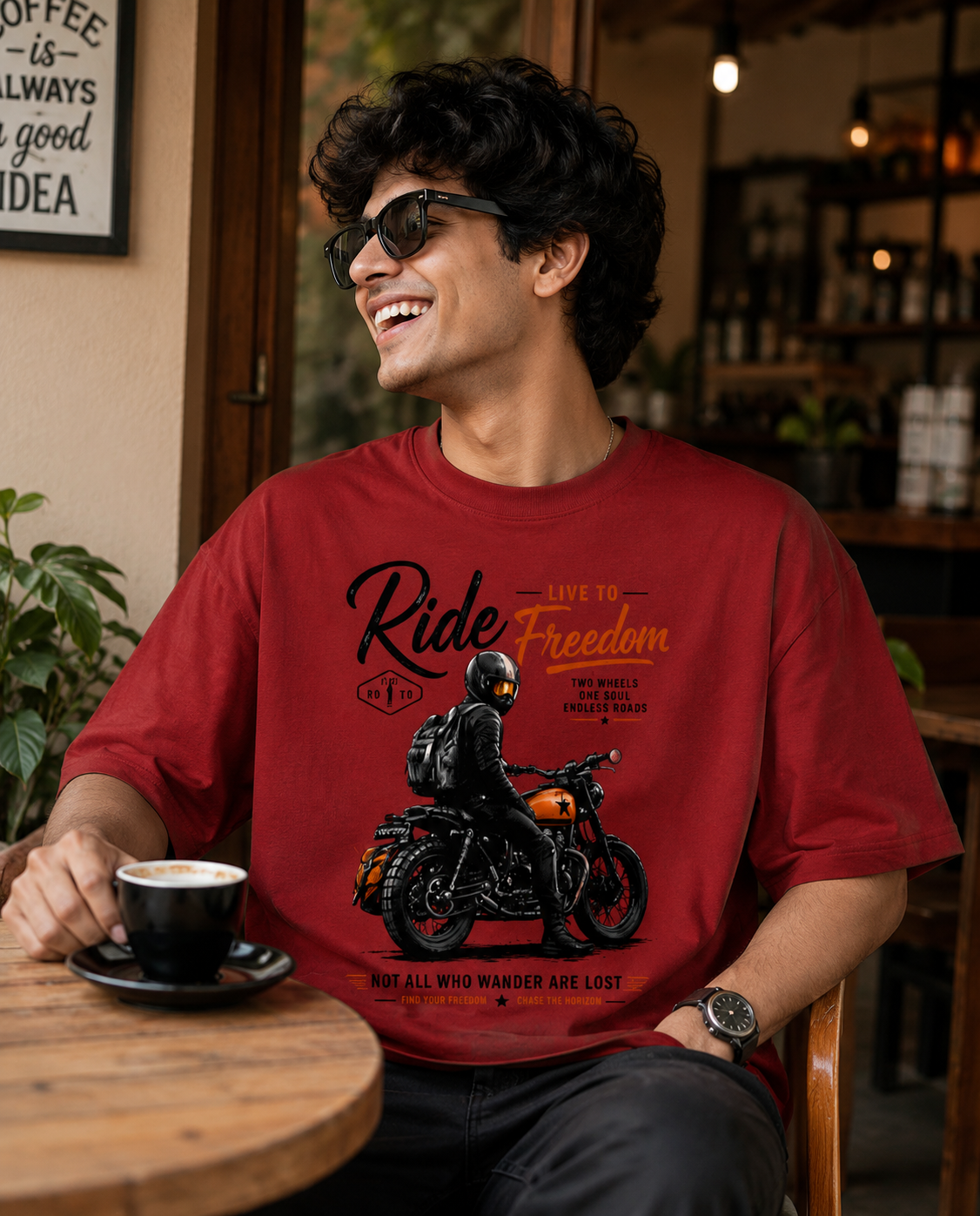 Ride Live to Freedom Printed – Unisex Oversized Classic T-Shirt