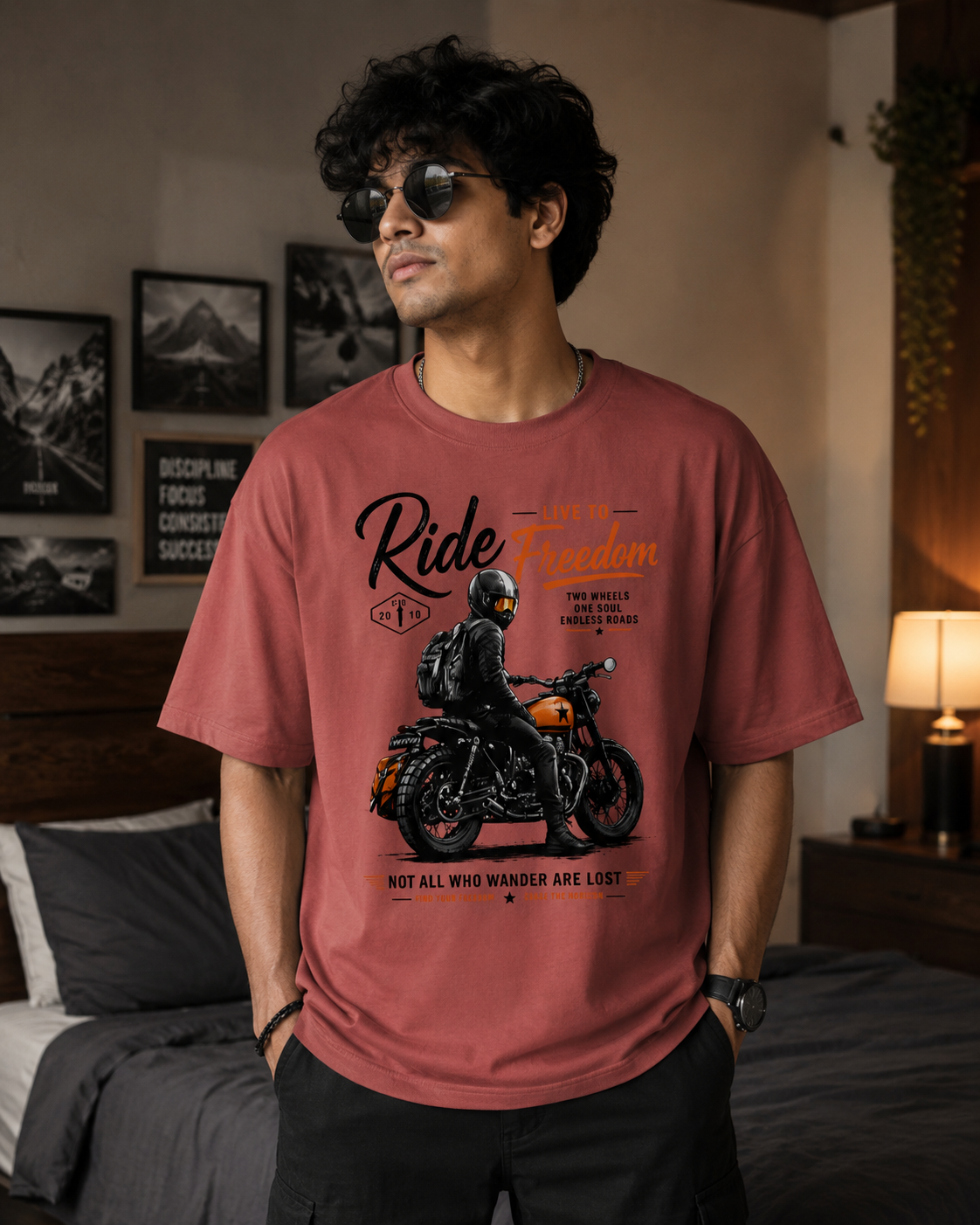 Ride Live to Freedom Printed – Unisex Oversized Classic T-Shirt