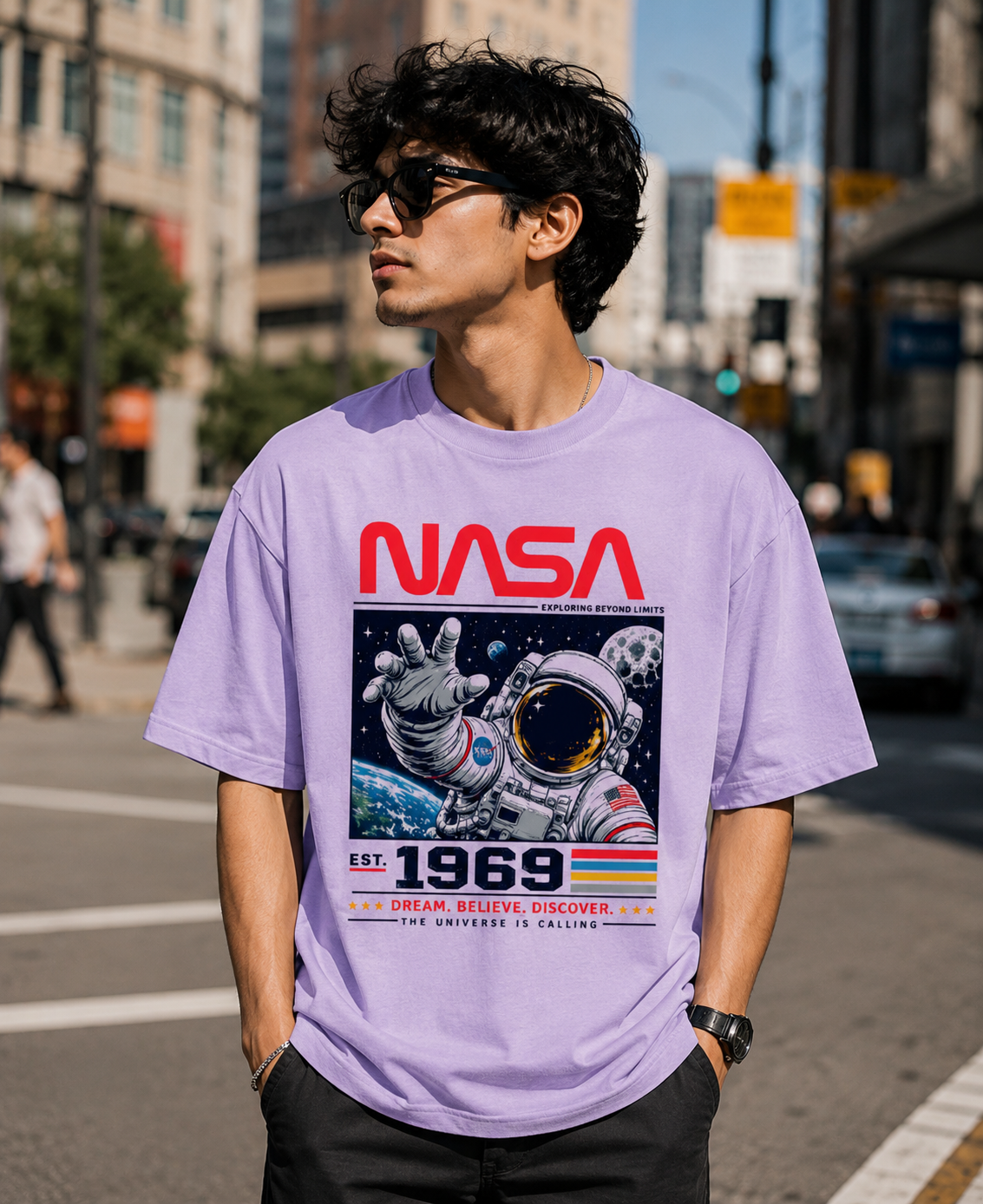 NASA Inspired Spacemen Printed – Unisex Oversized Classic T-Shirt