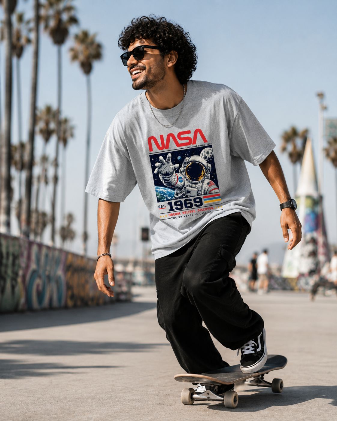NASA Inspired Spacemen Printed – Unisex Oversized Classic T-Shirt