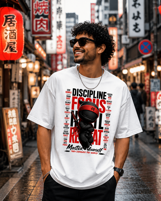 NINJA – Discipline Focus Printed Unisex Oversized Classic T-Shirt