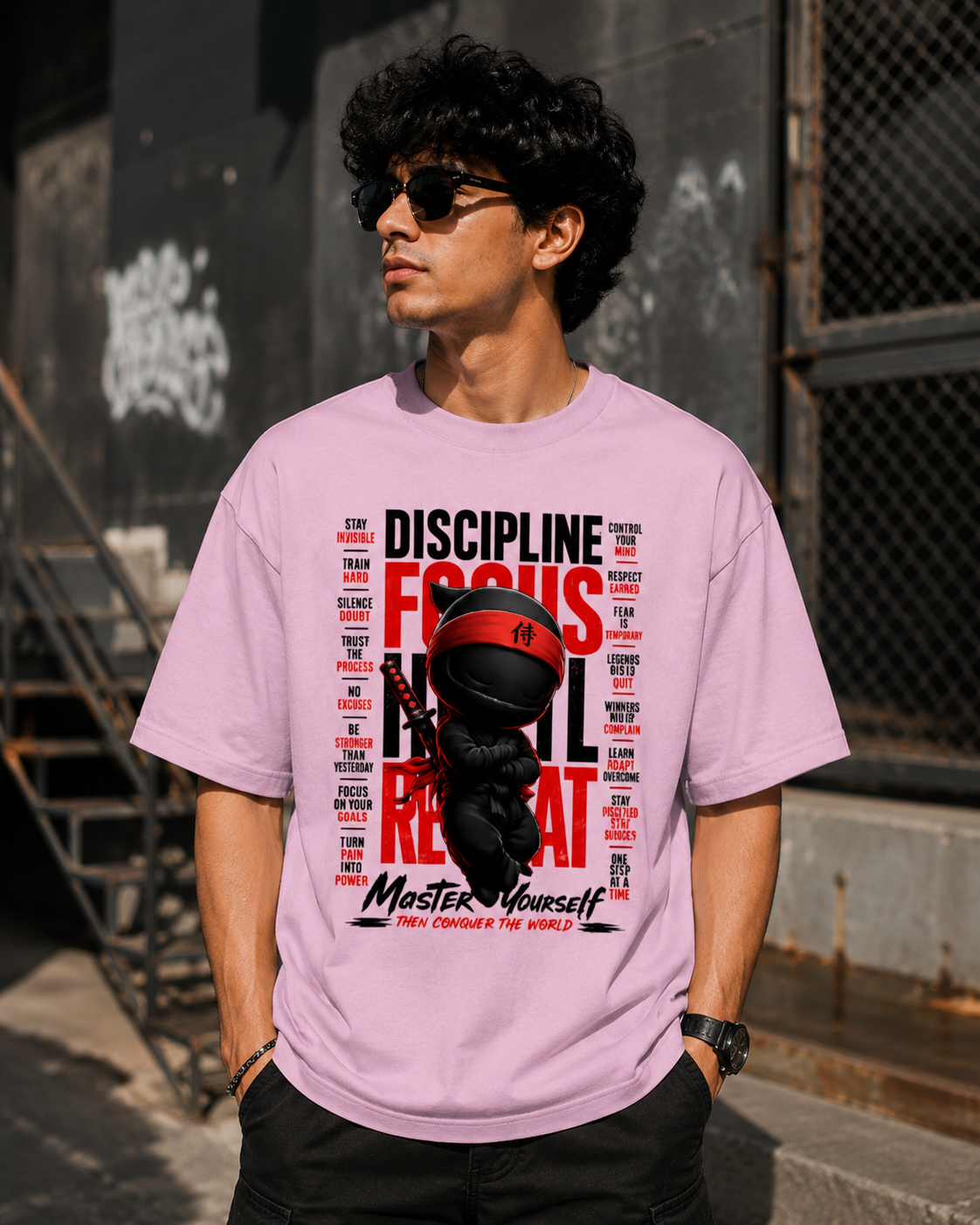 NINJA – Discipline Focus Printed Unisex Oversized Classic T-Shirt