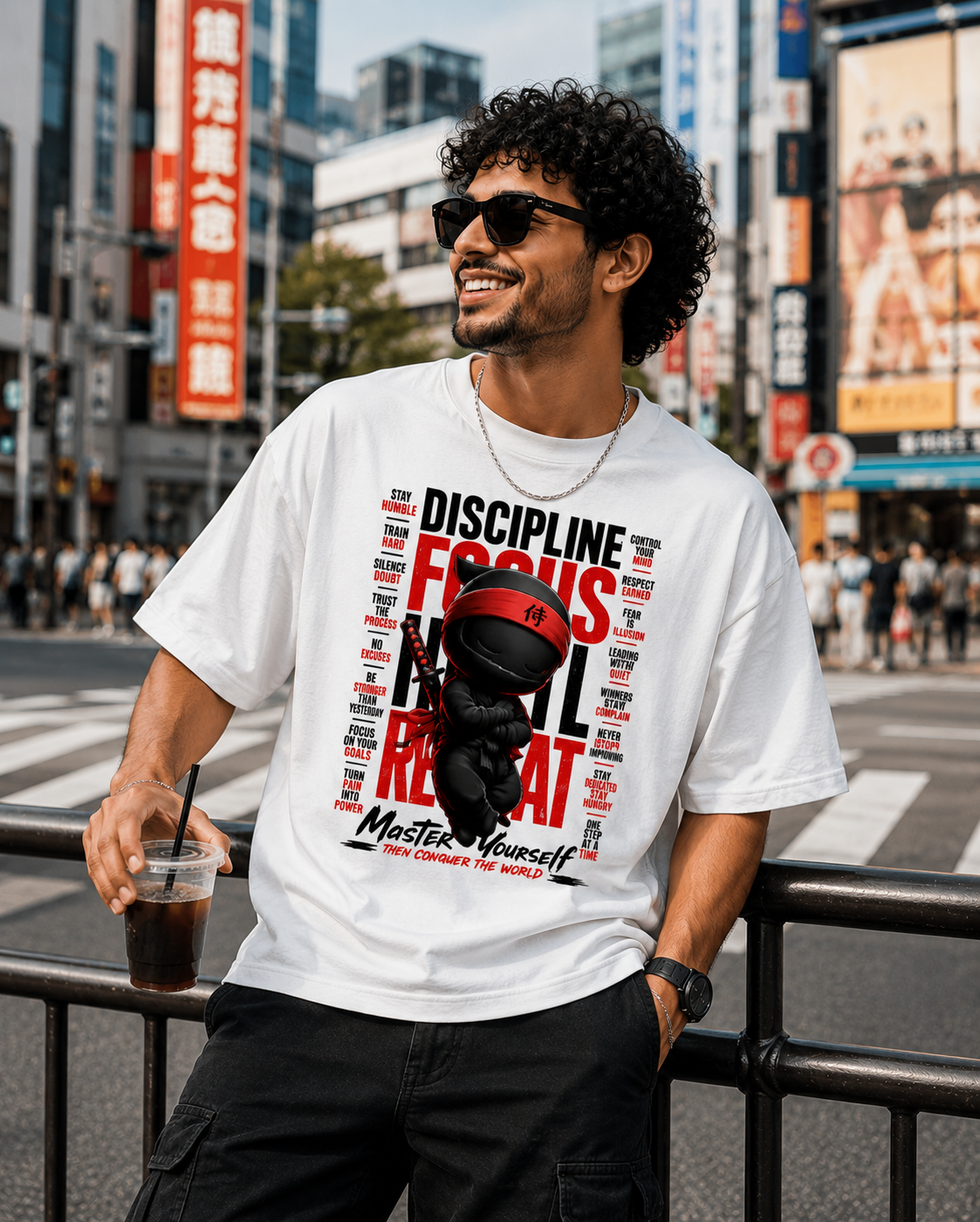 NINJA – Discipline Focus Printed Unisex Oversized Classic T-Shirt