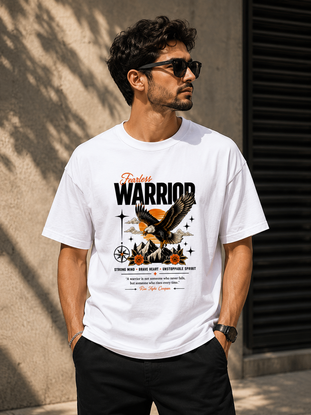 Fearless Warrior | Unisex Standard Crew T-Shirt | Motivational Graphic Tee | 100% Cotton 180 GSM