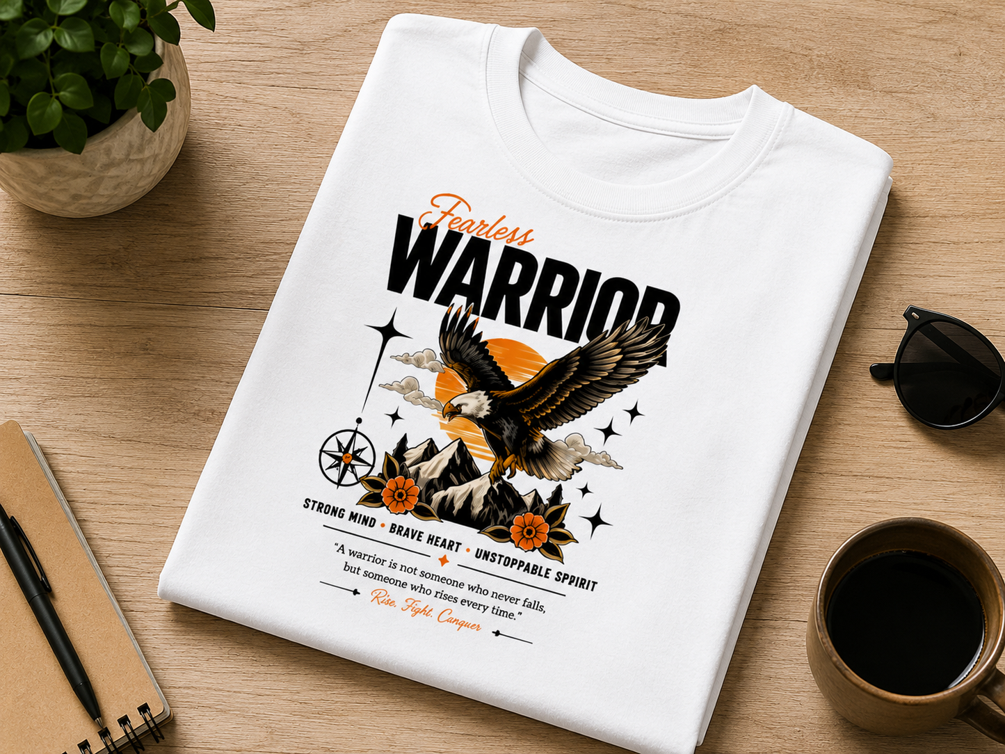 Fearless Warrior | Unisex Standard Crew T-Shirt | Motivational Graphic Tee | 100% Cotton 180 GSM