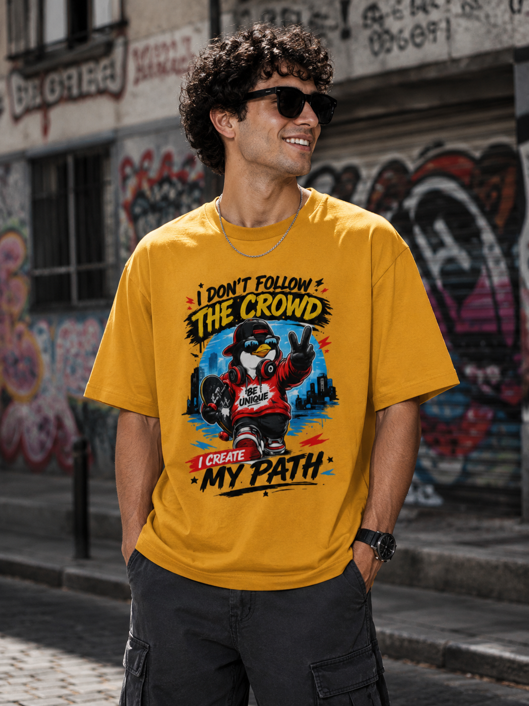 I Don't Follow The Crowd – I Create My Path Unisex Oversized Classic T-Shirt