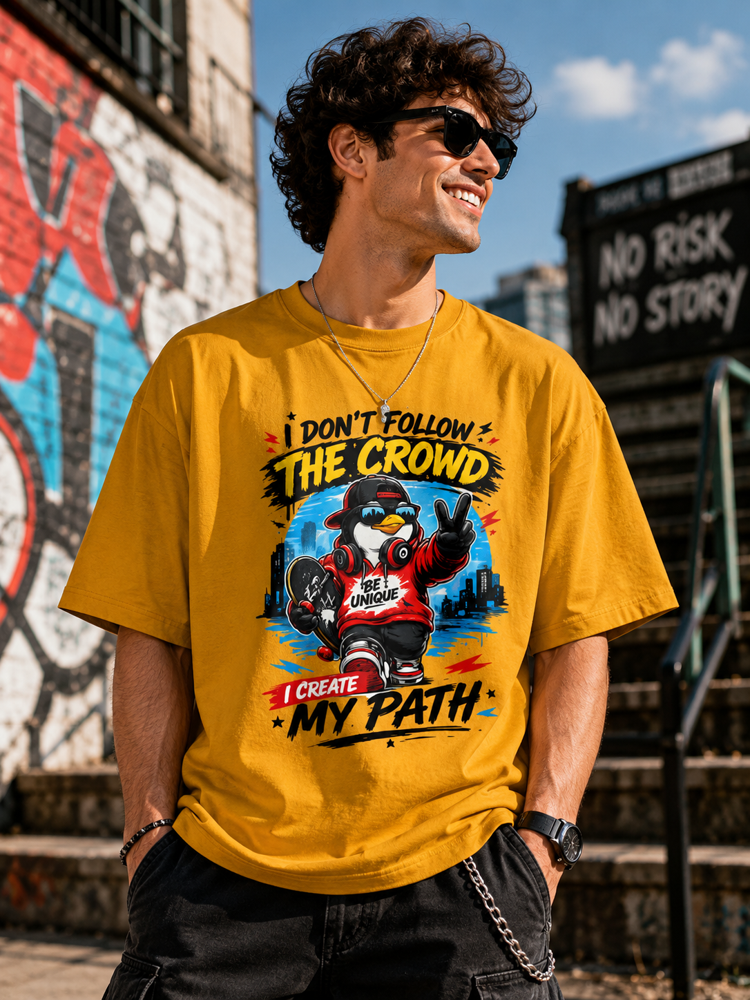 I Don't Follow The Crowd – I Create My Path Unisex Oversized Classic T-Shirt