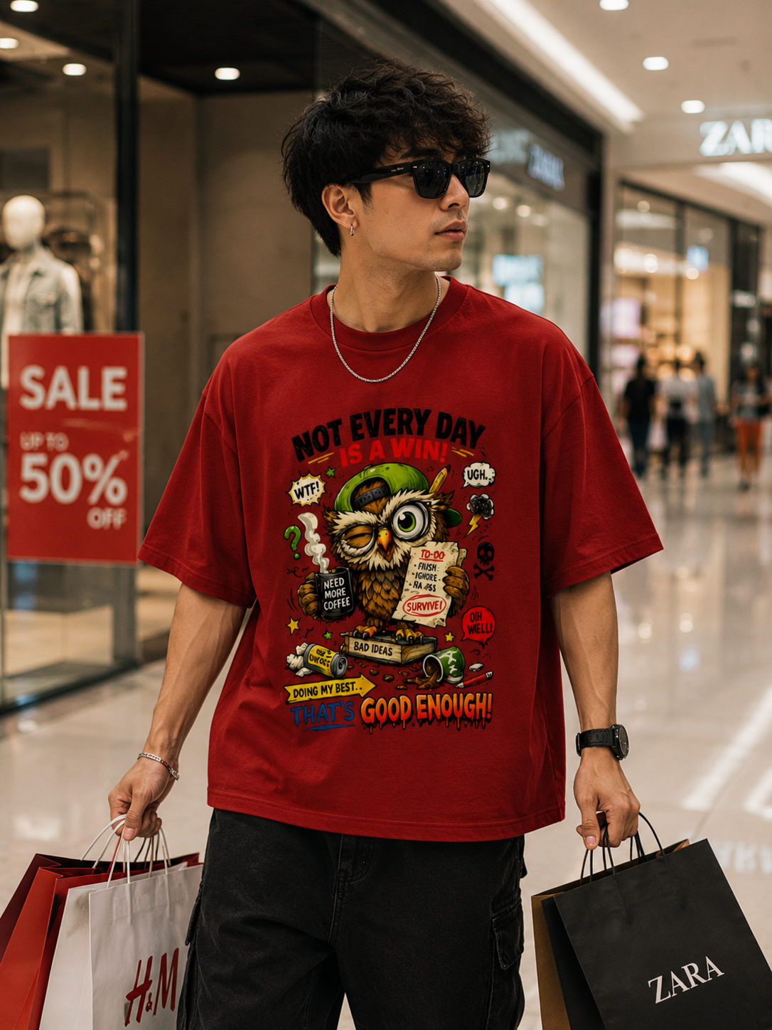 Not Everyday Is A Win Day Unisex Oversized Classic T-Shirt