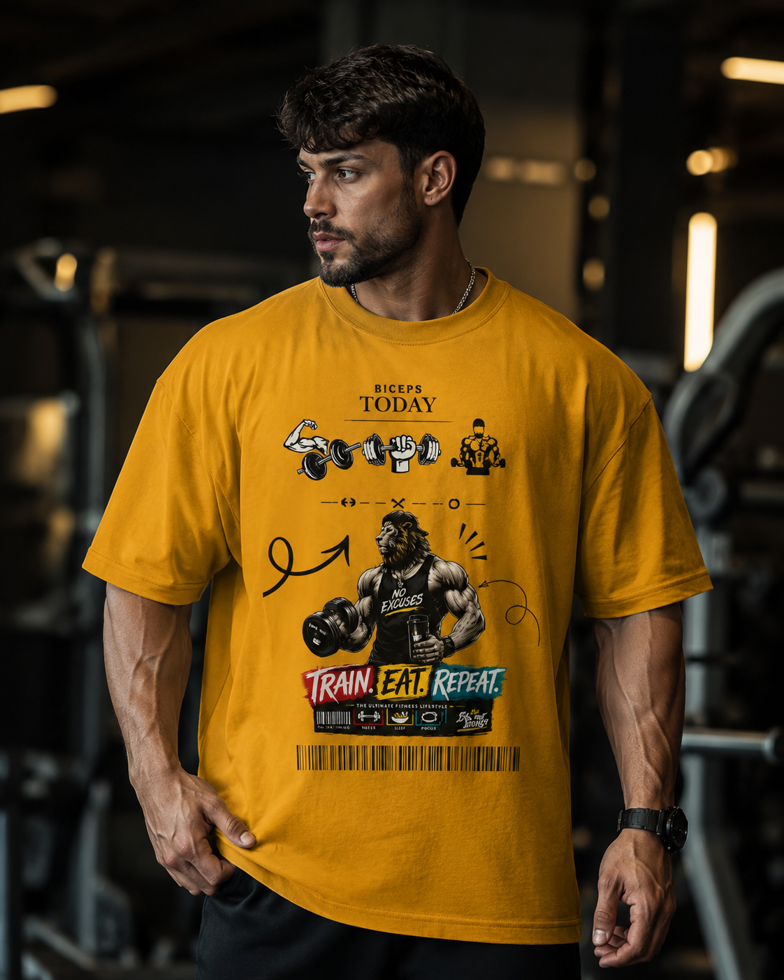 Biceps Today Fire Unisex Oversized Classic T-Shirt
