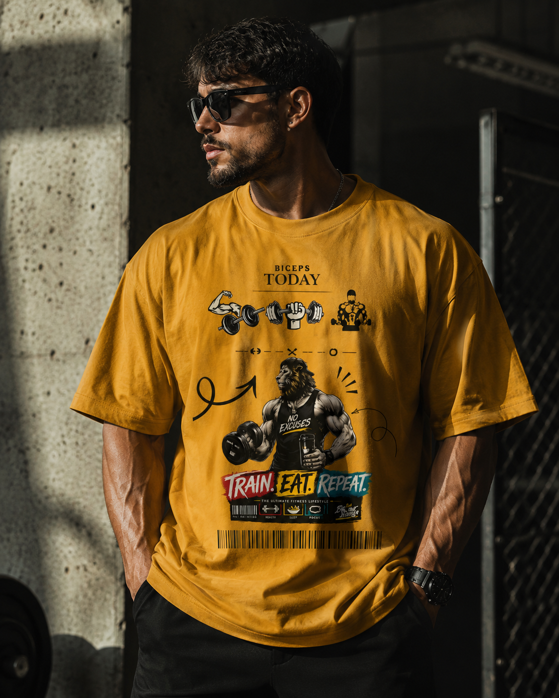 Biceps Today Fire Unisex Oversized Classic T-Shirt