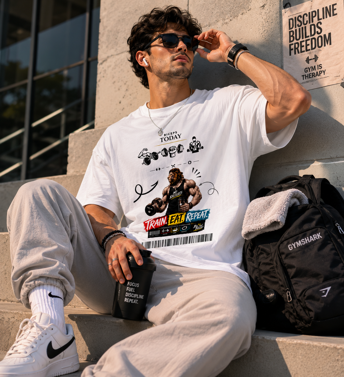 Biceps Today Fire Unisex Oversized Classic T-Shirt