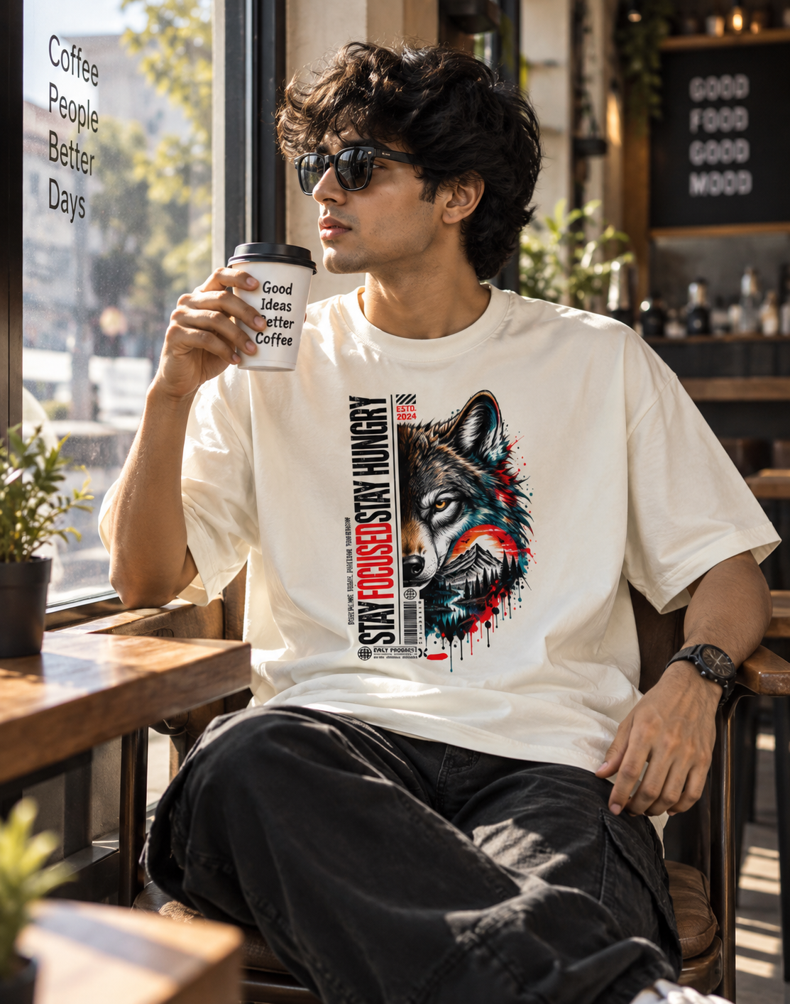 Stay Focus Terry Oversized Tee