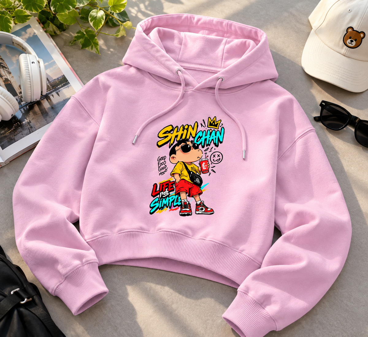 Shin Chan Life Female Cropped Hoodie