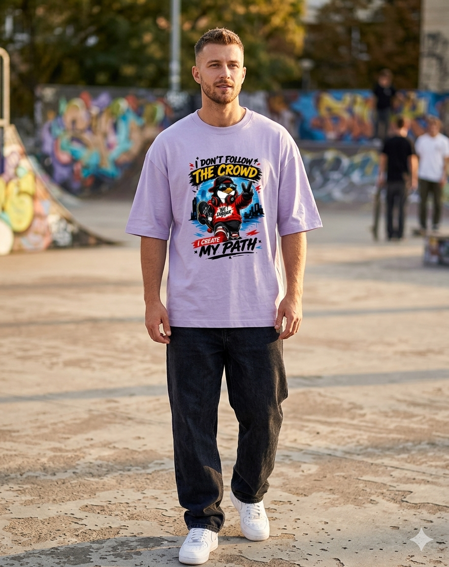 I Don't Follow The Crowd – I Create My Path Unisex Oversized Classic T-Shirt